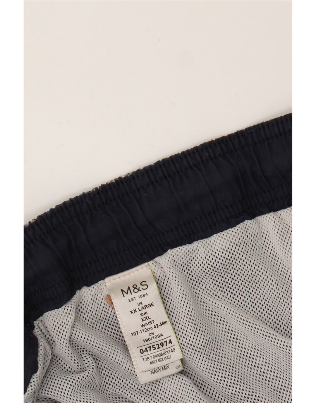 Marks & Spencer Badeshorts til mænd 2XL blå ternet bomuld