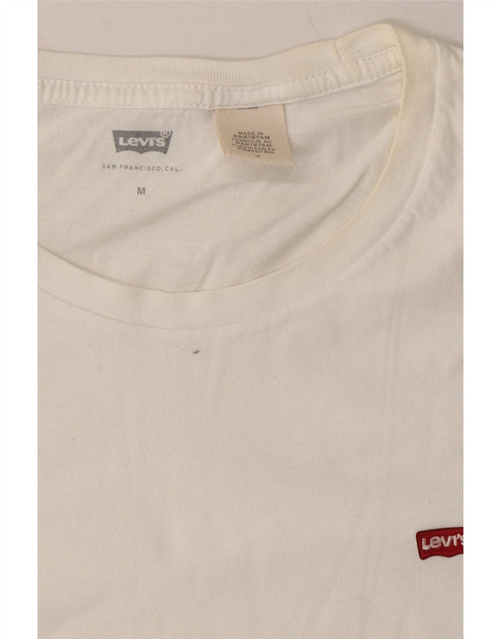 LEVI'S Womens T-Shirt Top UK 14 Medium White Cotton Vintage Levi's and Second-Hand Levi's from Messina Hembry 