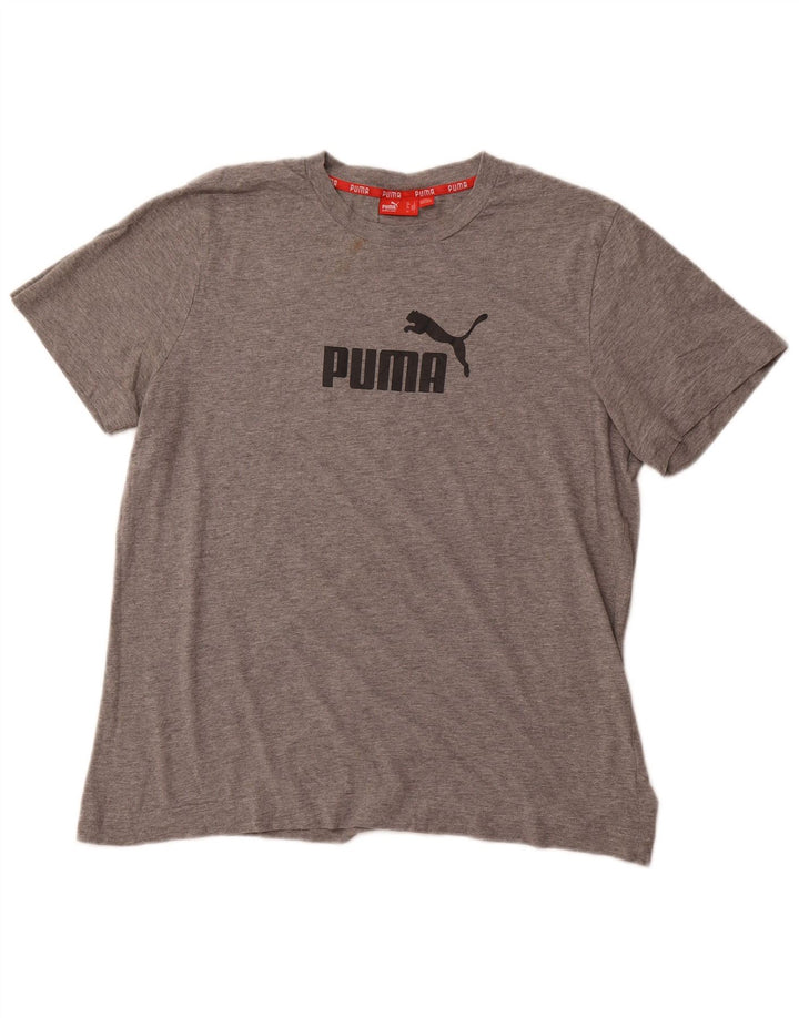 PUMA Herre grafisk T-shirt Top Stor Grå Bomuld