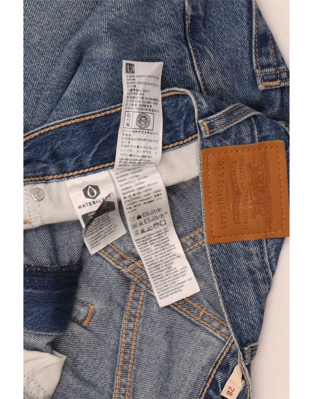 Levi's denimshorts til kvinder W28 mellemblå bomuld