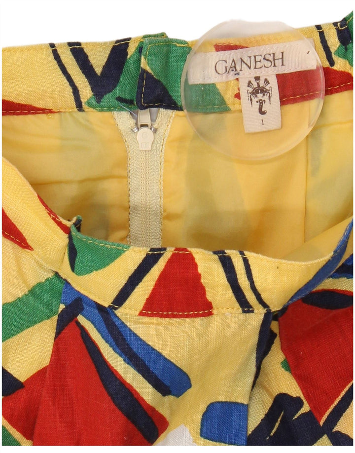 GANESH Womens A-Line Skirt W28 Medium Multicoloured Geometric