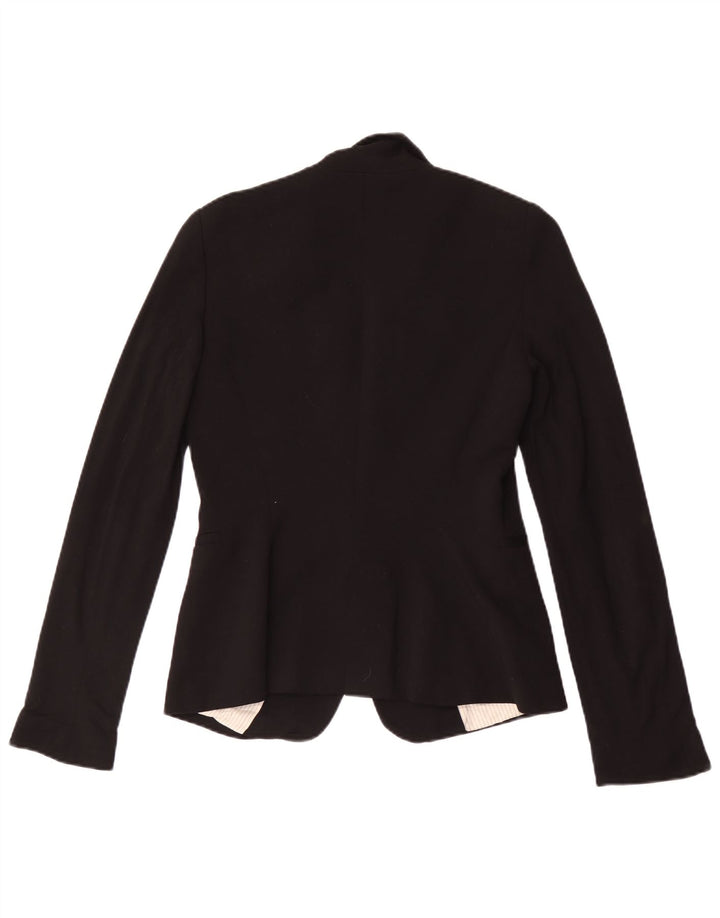 Zara Dame 1 Knap Blazer Jacket UK 10 Small Black Viscose