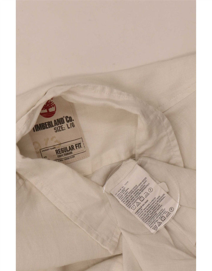 Timberland Herre Regular Fit skjorte Stor hvid linned