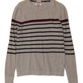 TOMMY HILFIGER Mens Crew Neck Jumper Sweater Small Grey Striped Cotton Vintage Tommy Hilfiger and Second-Hand Tommy Hilfiger from Messina Hembry 