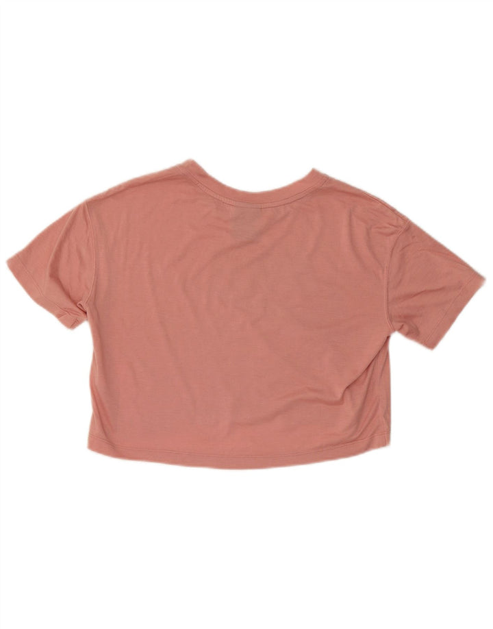 NIKE Dame Crop Grafisk T-Shirt Top UK 10 Lille Pink Polyester