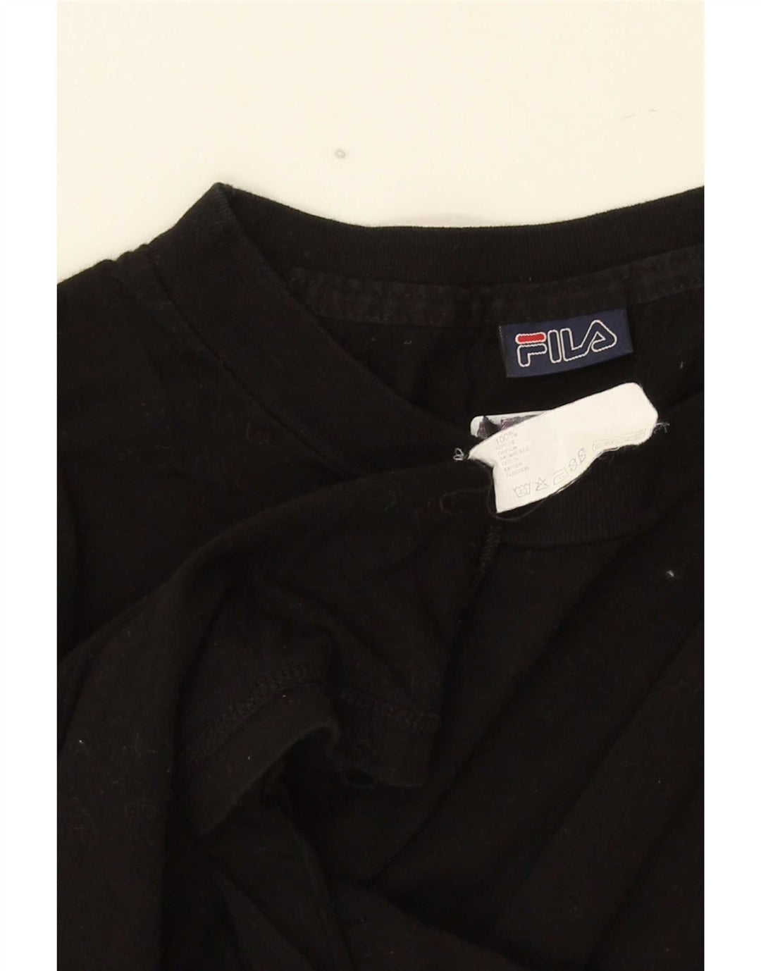 Fila Mens T-Shirt Top Medium Black Cotton