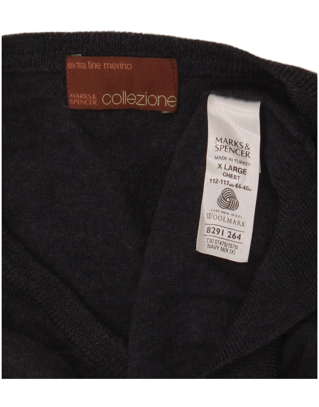 Marks & Spencer Herrevest Tank Top XL Marineblå Merinould