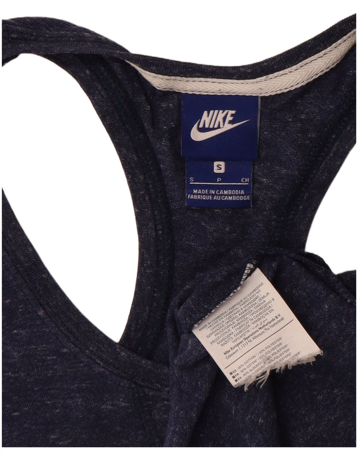 Nike Damevest Top UK 10 Small Navy Blue Flecked Bomuld