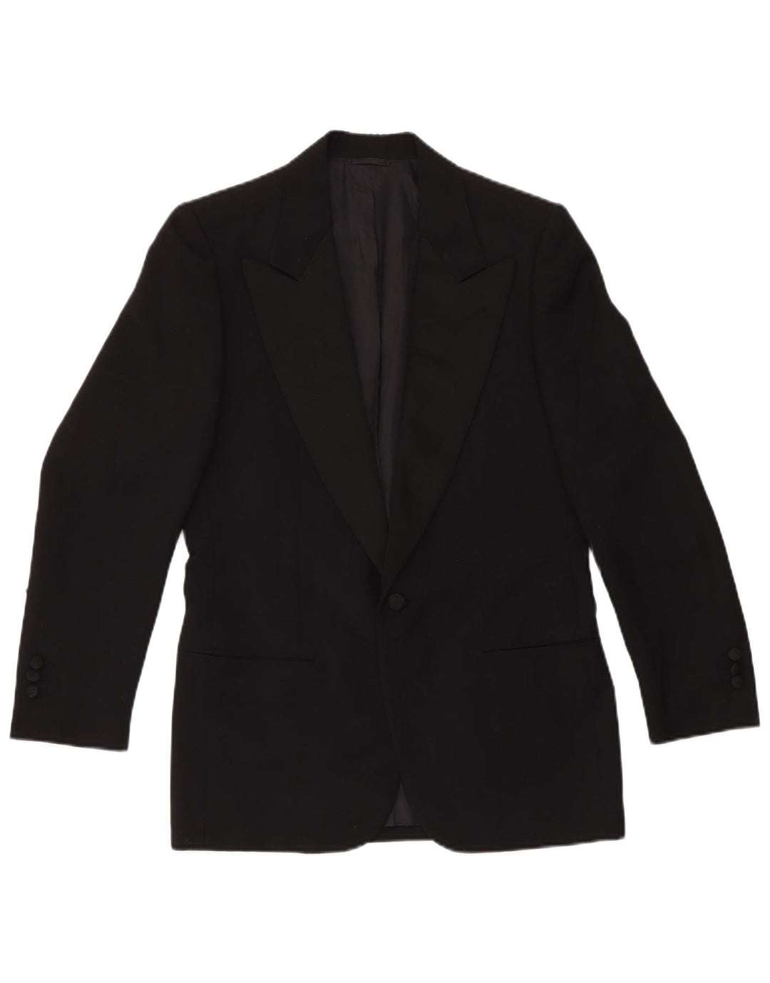 VINTAGE Herre 1 knap 2 stykke sæt IT 46 Small W29 L29 sort uld