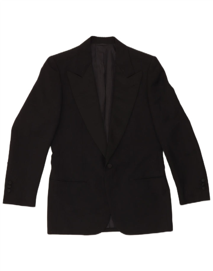 VINTAGE Herre 1 knap 2 stykke sæt IT 46 Small W29 L29 sort uld