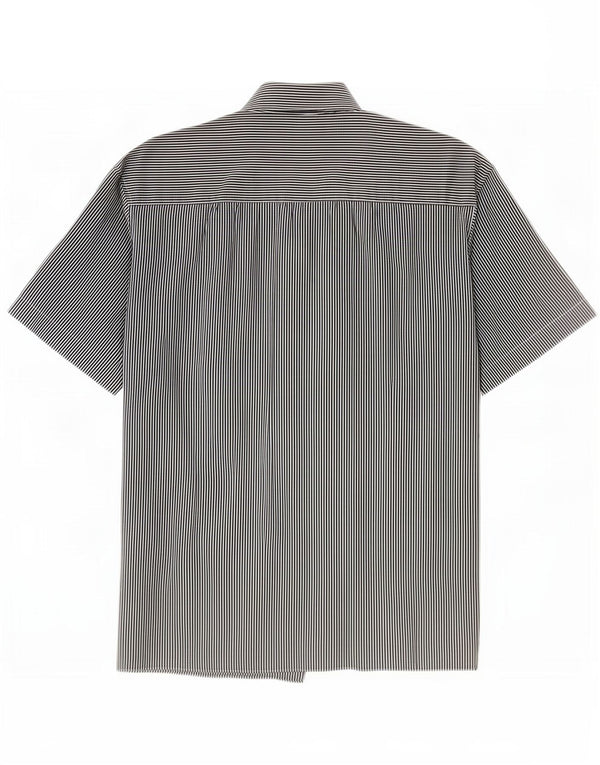 Benetton Dame Regular Fit Skjorte IT 44 Medium Navy Blue Pinstripe Cotton