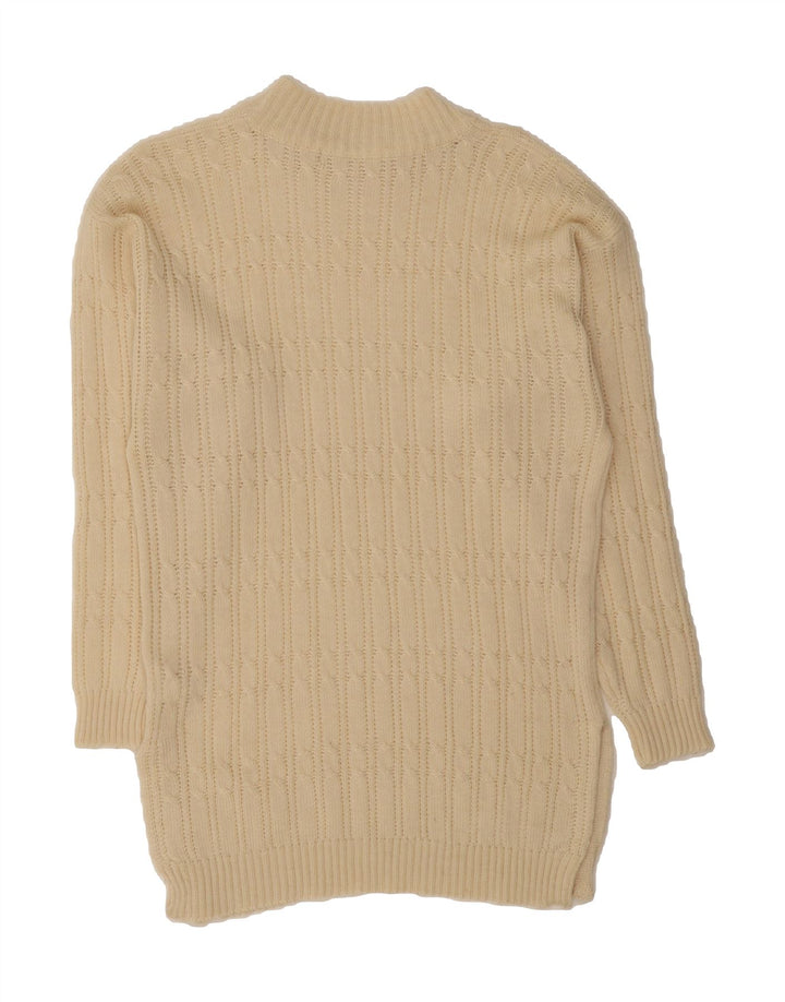 VINTAGE Womens Turtle Neck Jumper Sweater UK 14 Large Off White Vintage Vintage and Second-Hand Vintage from Messina Hembry 