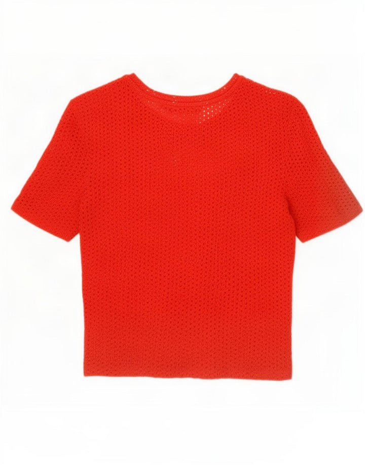 Zara Womens Crop T-Shirt Top UK 8 Lille Rød