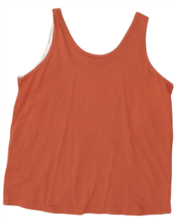 Ellesse Kvinders Grafisk Vest Top UK 12 Medium Orange Colourblock Bomuld