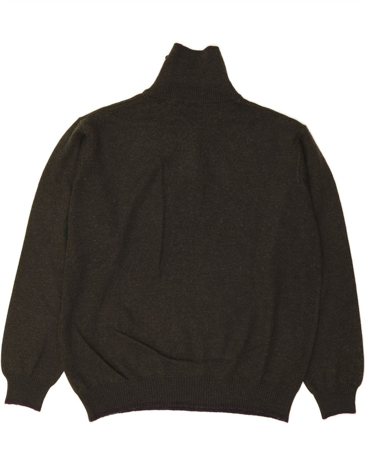 PIERRE CARDIN Mens Zip Neck Jumper Sweater 2XL Green Wool Vintage Pierre Cardin and Second-Hand Pierre Cardin from Messina Hembry 