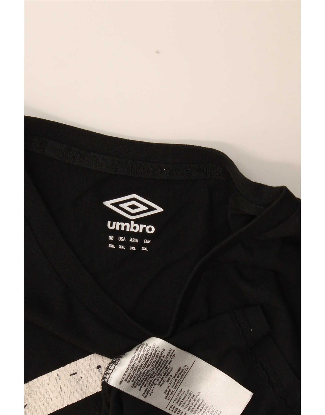 Umbro Herre Grafisk T-Shirt Top 2XL Sort Bomuld
