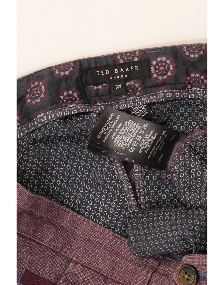 Ted Baker Herre Slim Suit Bukser W32 L32 Maroon Cotton
