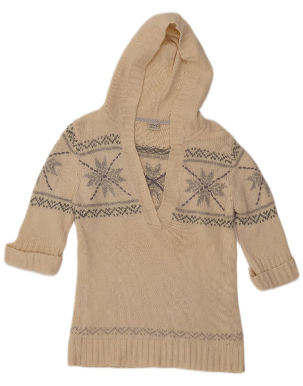 ESPRIT Dame Hættetrøje UK 18 XL Beige Fair Isle Wool