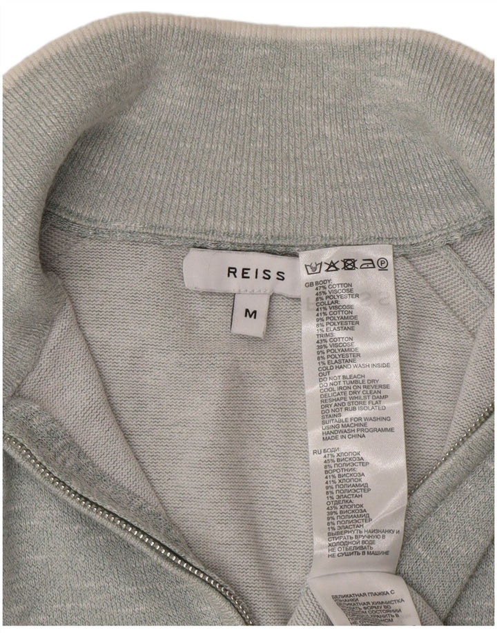 Reiss Herre Zip Neck sweater Medium Blue Flecked Bomuld