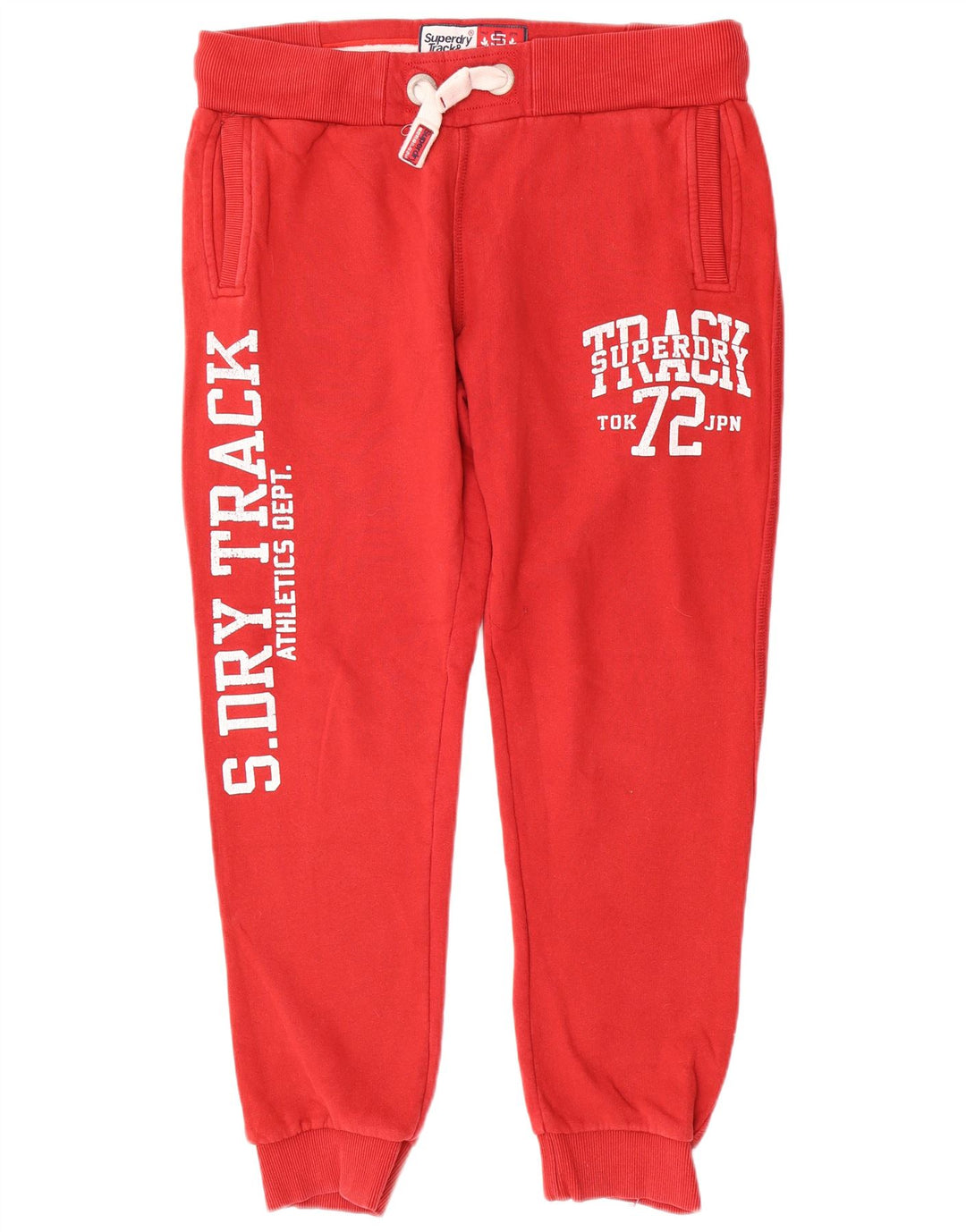 SUPERDRY Herre Track & Field Grafisk træningsdragt Bukser Joggers Large Red