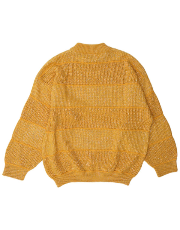 C & A Dame Turtle Neck Jumper Sweater EU 44 XL Gul Stribet Akryl