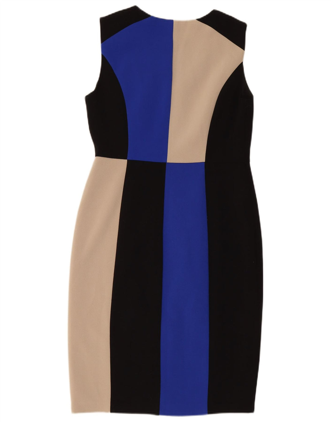 FASE otte Kvinders ærmeløs skedekjole UK 14 Medium Black Colourblock