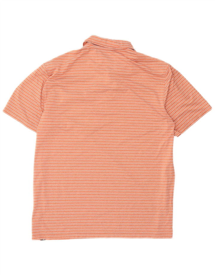 Eddie Bauer herre poloshirt Medium orange stribet polyester