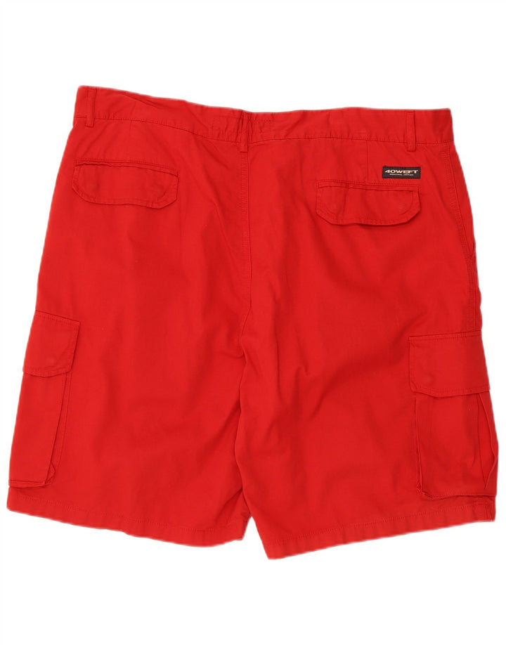 40Weft Herre Cargo Shorts W40 XL Rød Bomuld