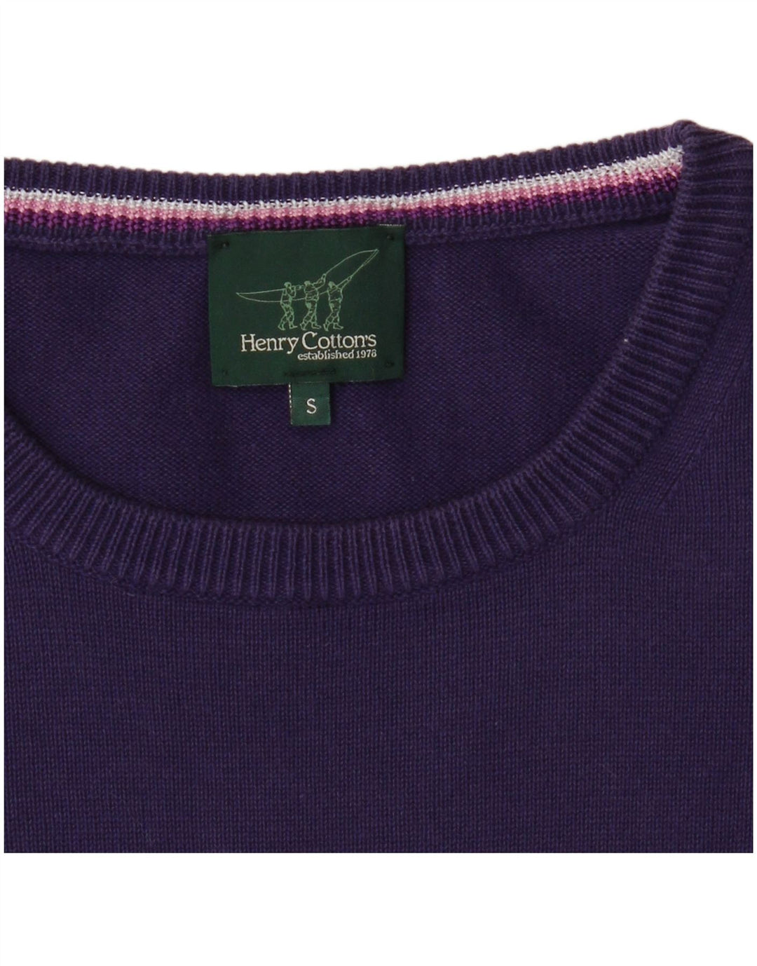 Henry Cottons Herre sweater med rund hals, lille lilla