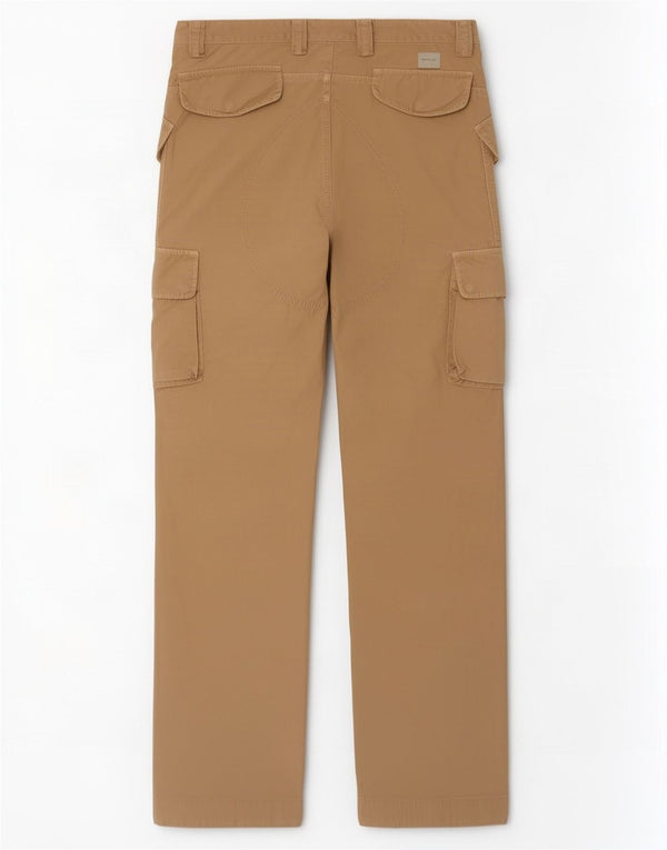 Powell Womens Straight Cargo Trousers IT 48 XL W34 L32 Beige Cotton