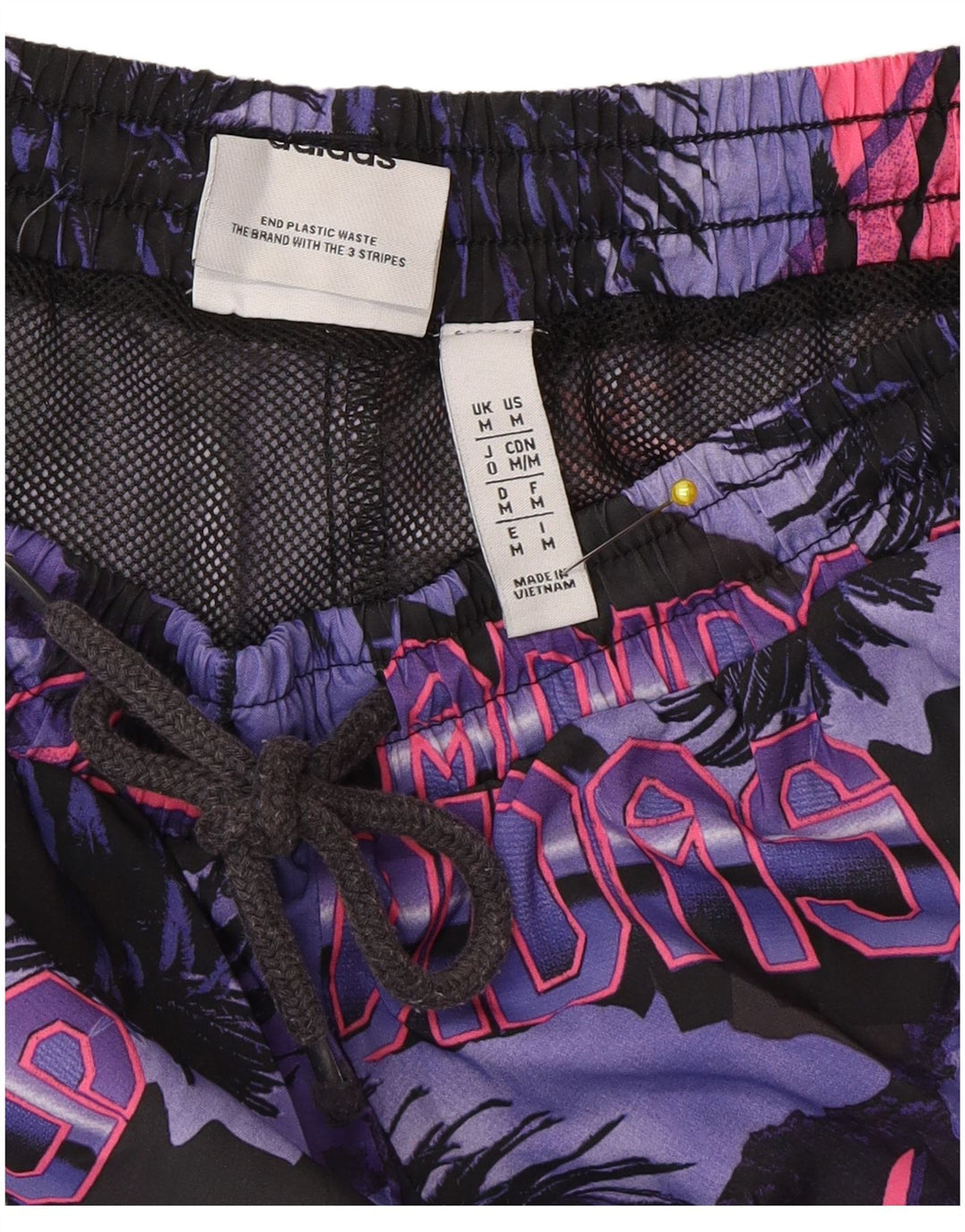 Adidas grafiske badeshorts til mænd Medium flerfarvet blomstret polyester
