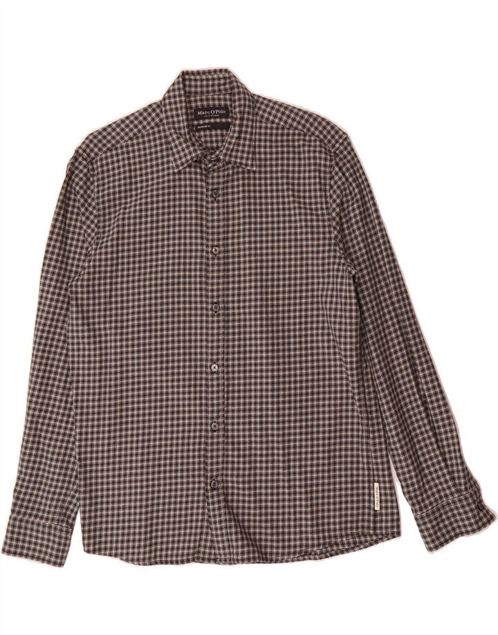 MARC O'POLO Mens Regular Fit Shirt Size 39/40 Medium Black Check Cotton Vintage Marc O'Polo and Second-Hand Marc O'Polo from Messina Hembry 