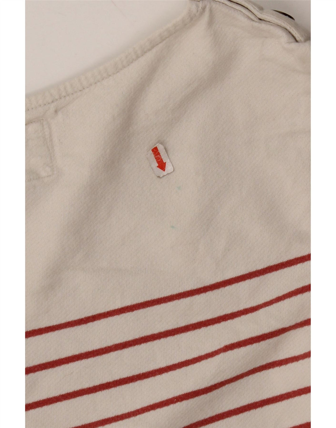 FAT FACE Dame Top Langærmet UK 8 Small Off White Stribet Bomuld