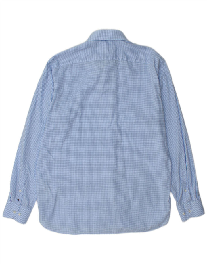TOMMY HILFIGER Mens Regular Fit Shirt Size 43 17 XL Blue Gingham Cotton