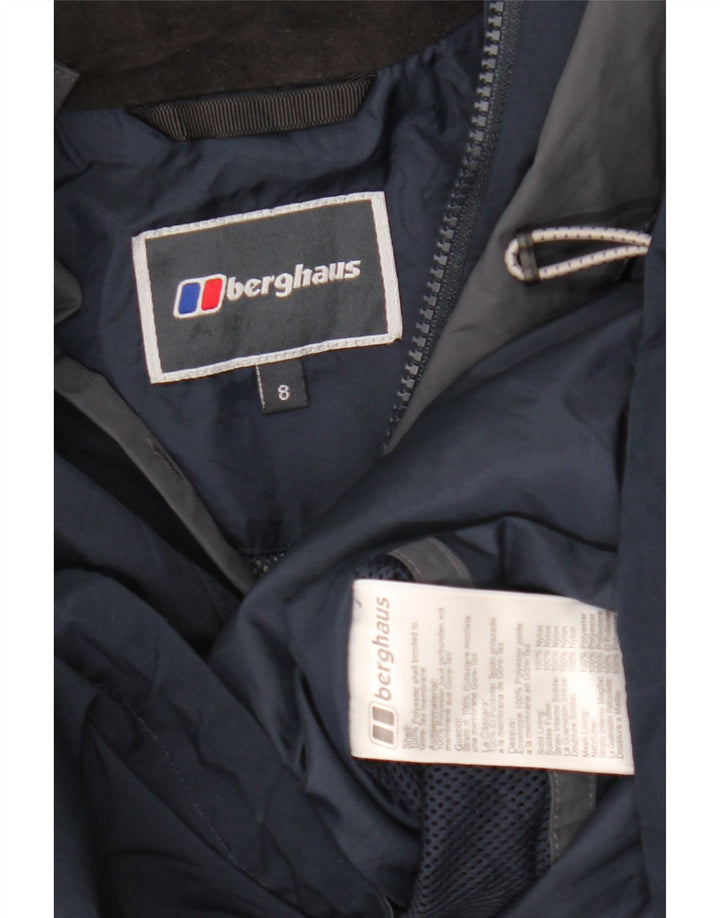 Berghaus Regnjakke med hætte til kvinder UK 8 Lille marineblå polyester