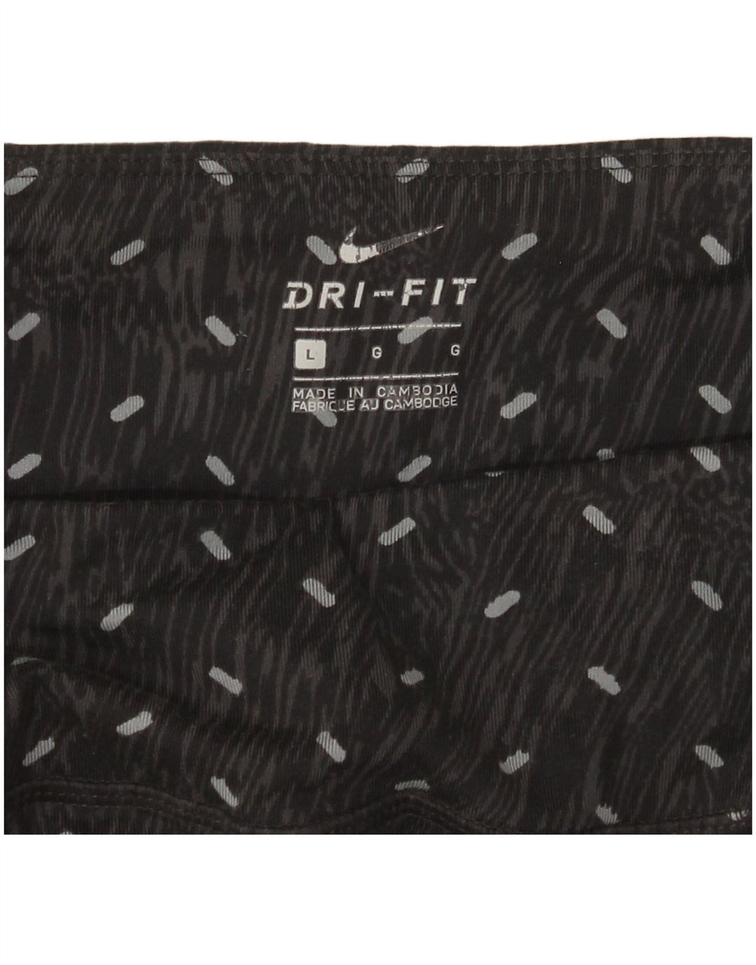 Nike Dame Dri Fit Leggings UK 14 Large Black Spotted