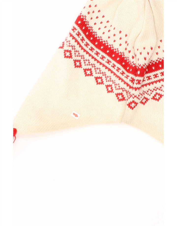 Fila Herre Øreklap Strik Bobble Hat One Size Off White Fair Isle Virgin Wool