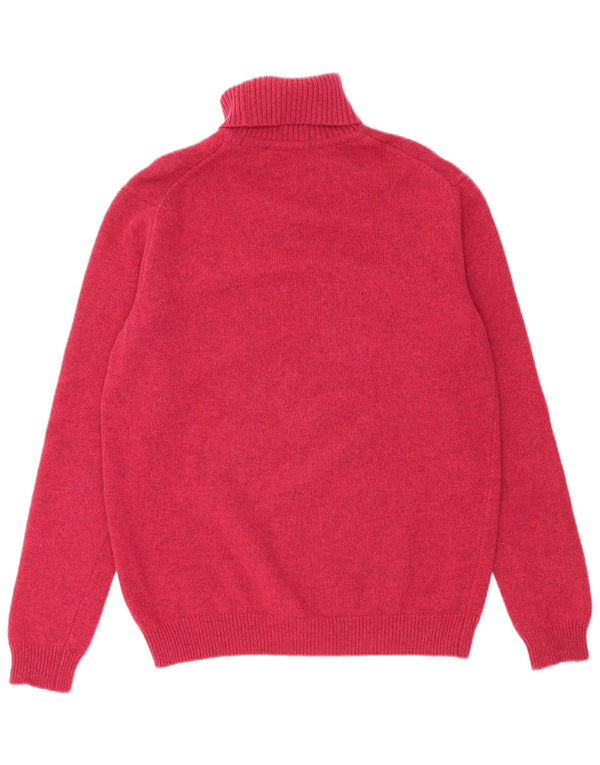 WoolOvers Dame Roll Neck Jumper Sweater UK 16 Large Pink New Wool