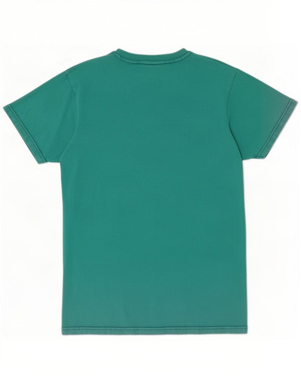 Diesel Dame Grafisk T-Shirt Top UK 14 Medium Grøn Bomuld