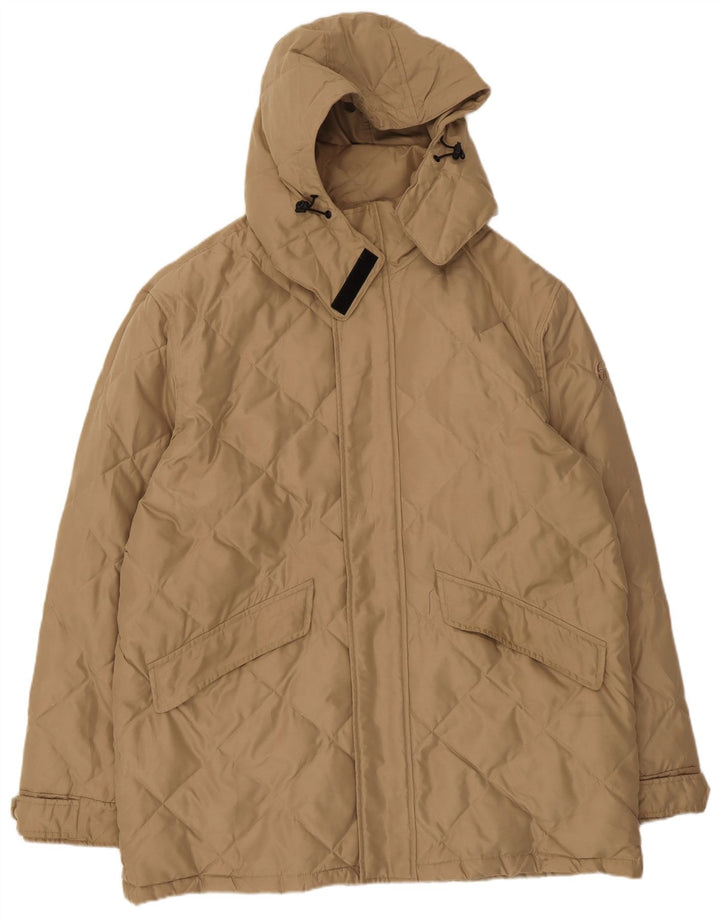 Sergio Tacchini Herre Hættejakke quiltet UK 44 2XL Beige Polyester
