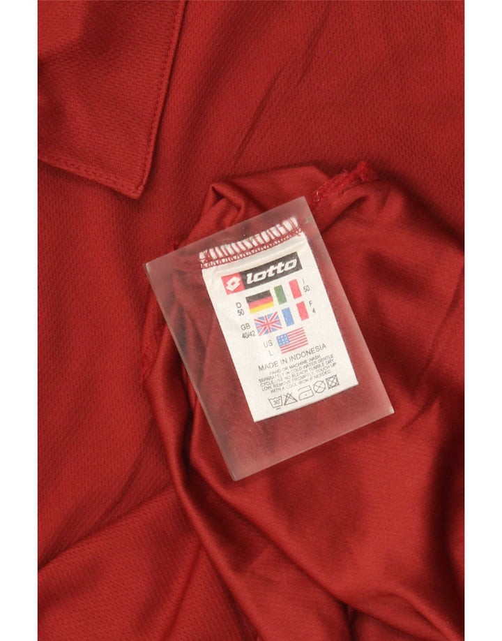 Lotto Herre Polo Shirt UK 40/42 Large Maroon Polyester