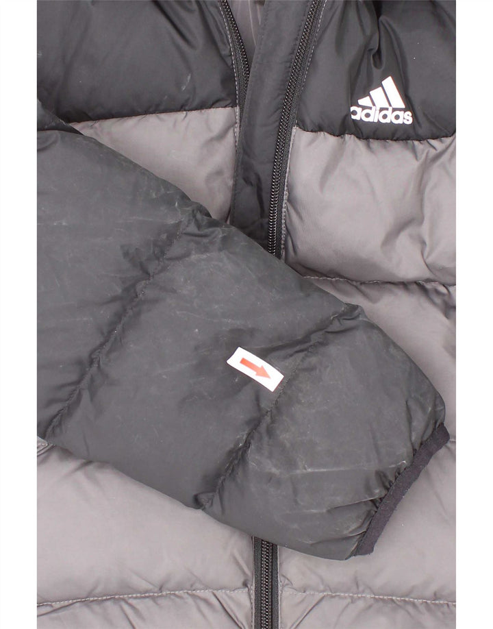 Adidas drenge hættepolstret jakke 6-7 år Sort Colourblock Polyester