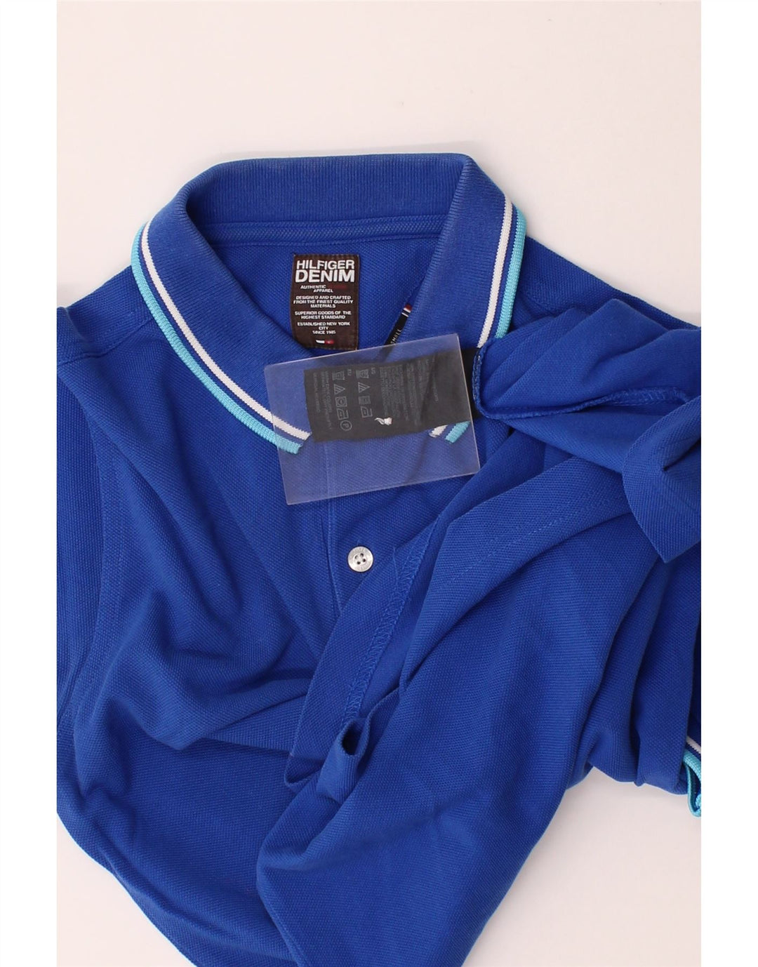 TOMMY HILFIGER Mens Polo Shirt Small Blue Cotton Vintage Tommy Hilfiger and Second-Hand Tommy Hilfiger from Messina Hembry 