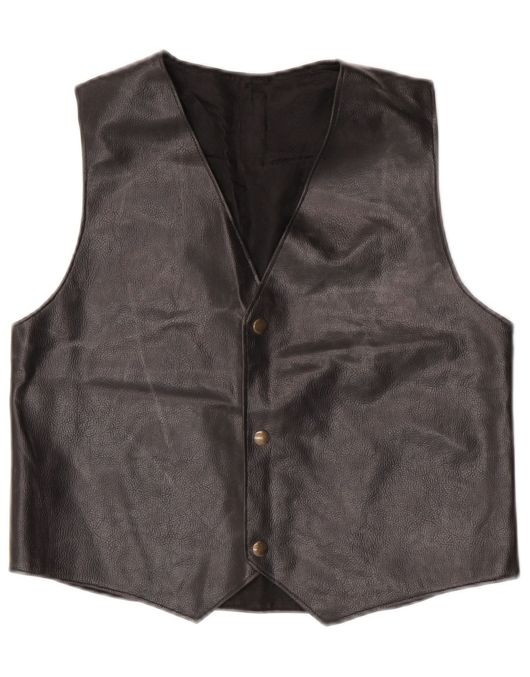 Vintage lædervest til kvinder UK 14 Medium Black