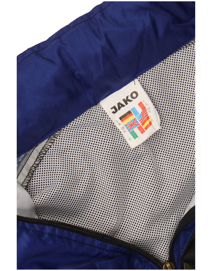 JAKO Grafisk regnjakke med hætte til mænd UK 42 XL Sort Colourblock Nylon