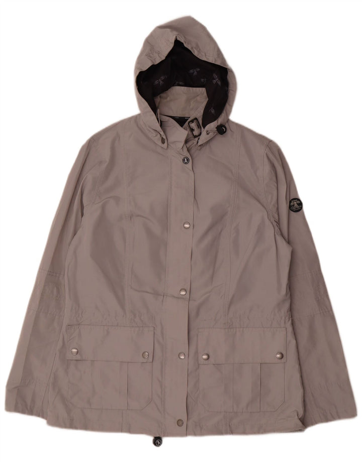 Barbour Regnjakke med hætte til kvinder UK 14 Stor grå polyester