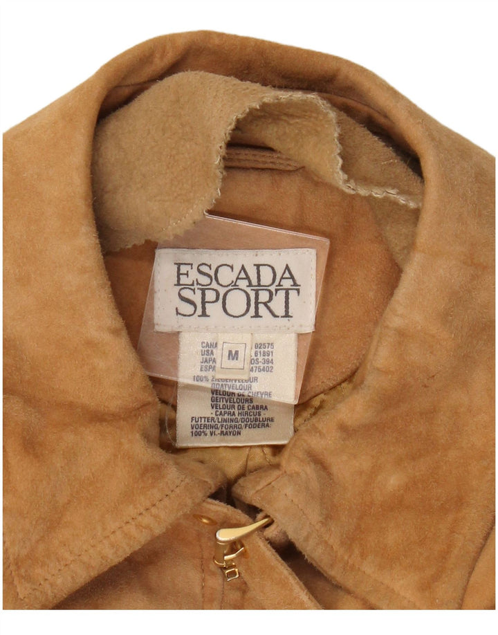 Escada Dame Ruskindsjakke UK 14 Medium Brun Læder