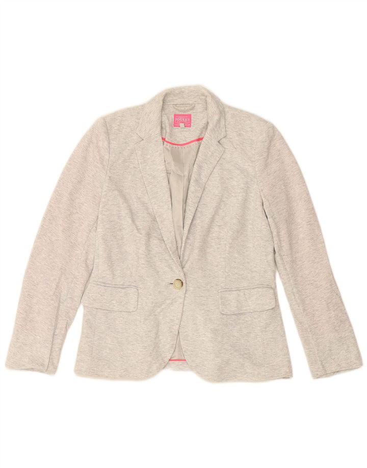 Joules Dame 1 Knap Blazer Jacket UK 10 Small Grå Flecked Polyester