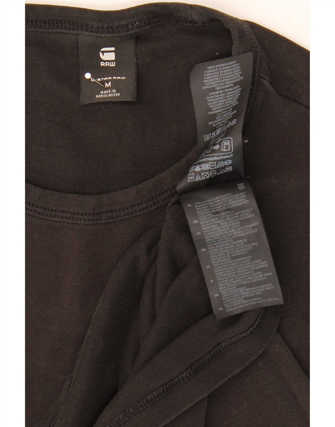 G-Star Herre T-Shirt Top Medium Sort Bomuld