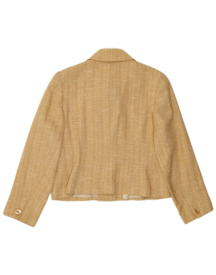 WALLIS Dame Petite Crop 4-knaps blazerjakke UK 12 Medium Beige